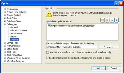 Visual Studio 2008 - Configuring Visual Studio Framework Source Code Symbol Location