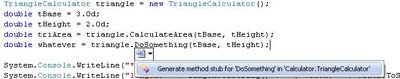 Visual Studio 2008 - Generate Method Stub