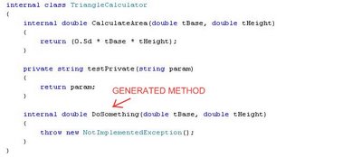 Visual Studio 2008 - Generate Method Stub Result