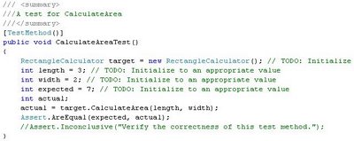 Visual Studio 2008 - Initialize parameter values for Unit Test