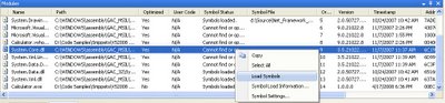 Visual Studio 2008 - Debugger Modules Window