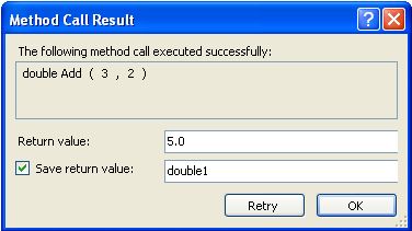 Visual Studio 2008 - Object Test Bench Invoke Method Result Window