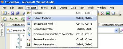 Visual Studio 2008 - Refactor Menu