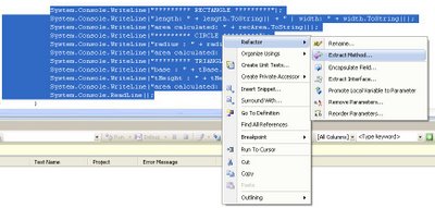 Visual Studio 2008 - Refactoring A Method