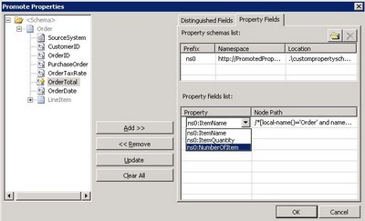 BizTalk - Promoted Properties, selecting the promoted property