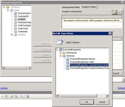 BizTalk - Promoted Properties, selecting a Property Schema