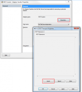 Import WCF Extension bindings for BizTalk WCF-Custom Adapter Handler